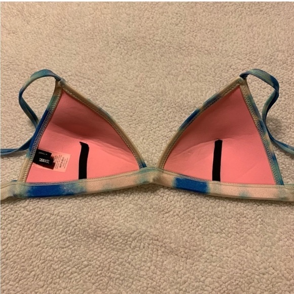 Triangl Bibi Luna Blue Cream Tie Dye Triangle Bikini Top Bright Swim - Picture 9 of 13